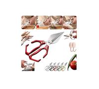 Multifunctional Heavy-Duty Kitchen Shears, 2025 Ciseaux de Cuisine Professionnel Multifonctions Robuste Cisaille four os de,La Volaille,La Viande,Fruit Mer, en Acier Inoxydable Ciseaux Cuisine (Rou)
