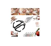 Multifunctional Heavy-Duty Kitchen Shears, 2025 Ciseaux de Cuisine Professionnel Multifonctions Robuste Cisaille four os de,La Volaille,La Viande,Fruit Mer, en Acier Inoxydable Ciseaux Cuisine (Noir)