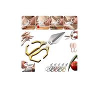 Multifunctional Heavy-Duty Kitchen Shears, 2025 Ciseaux de Cuisine Professionnel Multifonctions Robuste Cisaille four os de,La Volaille,La Viande,Fruit Mer, en Acier Inoxydable Ciseaux Cuisine (Or)