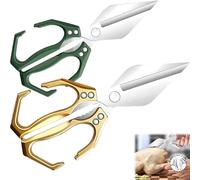 Multifunctional Heavy-Duty Kitchen Shears, Heavy Duty Kitchen Scissors for Food with Ergonomic Handle, High-Carbon Steel Culinary Shears for Meat, Vegetables and Nuts (gold+green)