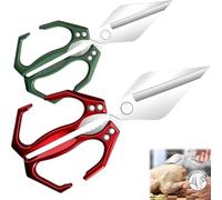 Multifunctional Heavy-Duty Kitchen Shears, Heavy Duty Kitchen Scissors for Food with Ergonomic Handle, High-Carbon Steel Culinary Shears for Meat, Vegetables and Nuts (Red+green)