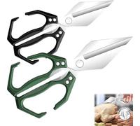 Multifunctional Heavy-Duty Kitchen Shears, Heavy Duty Kitchen Scissors for Food with Ergonomic Handle, High-Carbon Steel Culinary Shears for Meat, Vegetables and Nuts (black+green)