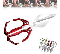 Multifunctional Heavy-Duty Kitchen Shears, Heavy Duty Kitchen Scissors for Food with Ergonomic Handle, Stainless Steel Meat Scissors for Meat, Poultry, Seafood, and Food Prep (Red)