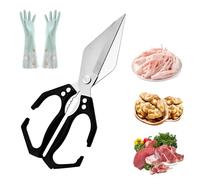 Multifunctional Heavy-Duty Kitchen Shears, Heavy Duty Poultry Shears with Walnut Cracker, Multifunctional Chicken bone shears with Ergonomic Handle, Stainless Steel Chicken, Duck and Fish Shear (B)