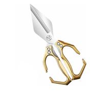 Multifunctional Heavy-Duty Kitchen Shears, Heavy Duty Scissors for Gadgets Dining Food with Ergonomic Handle, Stainless Steel Meat Scissors (Gold)