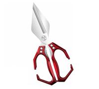 Multifunctional Heavy-Duty Kitchen Shears, Heavy Duty Scissors for Gadgets Dining Food with Ergonomic Handle, Stainless Steel Meat Scissors (Red)