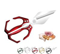 Multifunctional Heavy-Duty Kitchen Shears, Scissors All Purpose for Food, Stainless Multi-Functional Kitchen Scissors with Ergonomic Handle, for Chicken Meat Seafood Bone Cutting (Red)