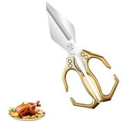 Multifunctional Heavy-Duty Kitchen Shears, Sharp Poultry Shears, Poultry Scissors Heavy Duty Cut Bone with Ergonomic Handle for Chicken, Meat, Seafood Cutting (Gold)