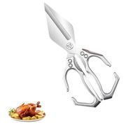 Multifunctional Heavy-Duty Kitchen Shears, Sharp Poultry Shears, Poultry Scissors Heavy Duty Cut Bone with Ergonomic Handle for Chicken, Meat, Seafood Cutting (Silver)