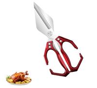 Multifunctional Heavy-Duty Kitchen Shears, Sharp Poultry Shears, Poultry Scissors Heavy Duty Cut Bone with Ergonomic Handle for Chicken, Meat, Seafood Cutting (Red)