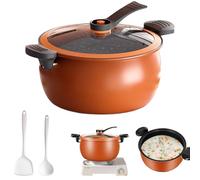 Multifunctional Large Capacity Non-stick Pressure Cooker, 8Qt Micro Pressure Cooker, Visible Transparent Glass Cover, Anti-Scalding Handle, for Induction Cookers Gas Stoves