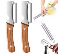 Multifunctional Peeler for Kitchen, High Quality Peeler with Wooden Handle and Bottle Opener, Kitchen Tool with Stainless Steel Blade for Fruit (2 pezzi)