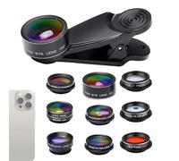 Multifunctional Phone Camera Lens Kit, Wide Angle 198 Fisheye, 20 x and 15 x Macro Lenses, Telephoto Lens for Smartphones, Clip Len Set for Enhanced Mobile Photography