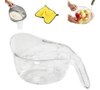 Multifunctional Rice Strainer with Fine Holes and Handle, 2-in-1 Rice Strainer,Fruit and Vegetable Washing Bowl, Kitchen Drainage Basket Funnel with Side Drainers for Soaking,Washing,Rinsing