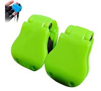 Multifunctional Rod Holder, Wall Mounted Fishing Pole Straps, Tackle Ties Cable Holders Fit, Portable Beach Surf Fishing Rod Clips Fixed Ball (Green,2Pcs)