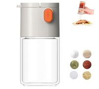 Multifunctional Salt Control And Seasoning Bottle, Measuring Salt And Pepper Shaker, Salt And Pepper Shakers Precise Quantitative Push Type, Spice Seasoning Container(White)