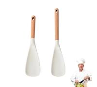 Multifunctional Spatula Cooking Spoon, Multifunctional Silicone Cooking Scoop Spoon, for Cooking Heat Resistant Utensils and Nonstick Cookwares, Scooping & Serving So Much Easier (White,Large+Small)