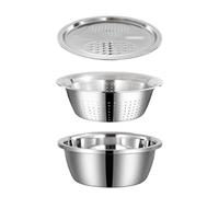 Multifunctional Stainless Steel Basin - 28 x 10 cm Large Capacity Vegetable Washing Basket | Salad Rice Washer Drain Colander For Draining Cooked Pasta