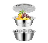 Multifunctional Stainless Steel Basin, Large-Capacity Washing Basket, Salad and Rice Washer, Drain Colander with Strainer, 11.02x4.13 inch, Ideal for Vegetables, Pasta, Kitchen Use