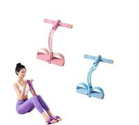 Multifunctional Tension Cord, 6 Tube Foot Pedal Fitness Resistance Bands with Handles, Pedal Resistance Bands for Waist and Strength Trainers (Blue+Pink)