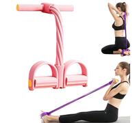 Multifunctional Tension Cord, Foot Pedal Resistance Band for Women, Foot Resistance Bands With Handles, Multifunction Tension Rope, 4/6/8 Tube Elastic Yoga Pedal Puller (Pink,4 Tube)