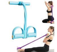 Multifunctional Tension Cord, Foot Pedal Resistance Band for Women, Foot Resistance Bands With Handles, Multifunction Tension Rope, 4/6/8 Tube Elastic Yoga Pedal Puller (Blue,6 Tube)