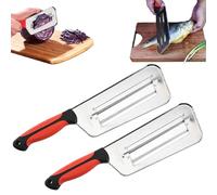 Multifunctional Vegetable Cutter,Double-layer Stainless Steel Slicer,Shredder Knife for Vegetables,Cabbage Chopper Shredder,Creative Household Grater For Fruit,Sauerkraut,Coleslaw (2pcs)