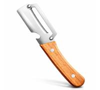 Multifunctional Vegetable Peeler, Heavy Duty Stainless Steel Blade Potato Peeler with Wooden Handle, Food Peeler for Cucumber Fruit & Veg, 3-in-1 Kitchen Tool with Bottle Opener (1Pcs)