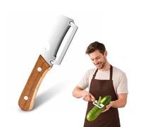 Multifunctional Vegetable Peeler, Stainless Steel Vegetable Peeler for Kitchen with Wooden Handle & Bottle Opener, Heavy Duty Fruit Apple Potato Peelers, Ergonomic Grip (1PCS)