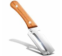 Multifunctional Vegetable Peeler with Wooden Handle, 2-in-1 Stainless Steel Swivel Blade & Built-in Bottle Opener, Wide Arched Design for Potatoes, Apples, Carrots & More Kitchen Prep