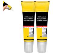 Multifunctional Waterproof White Caulk with Scraper,Stronger Adhesion Caulking Sealant for Kitchen/Bathroom,Sink Caulking Sealant,White Caulking Silicone Waterproof,Quick-Drying Shrink Crack Proof (2)