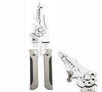 Multifunctional Wire Stripper Crimper Cable Cutter Pliers, 10 in 1 Electric Wire Stripper Tool, Wire Strippers Electrical, Professional Electrician Pliers with Screw Cutter (Straight Head)
