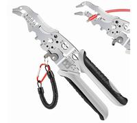 Multifunctional Wire Stripper Crimper Cable Cutter Pliers, 10 in 1 Electric Wire Stripper Tool, Wire Strippers Electrical, Professional Electrician Pliers with Screw Cutter (Bent Head)