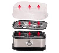 Multifunktionaler Eierkocher 6-Fach Einstellbarer Timer Küchengerät Edelstahl PP Eierdämpfer für Eier Mais Snacks Omelett Sandwich Zuhause