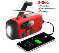 Multifunzionale AM/FM/NOAA Radio meteorologica portatile Emergenza Manovella Radio Power Bank Ricarica solare con torcia a LED Black