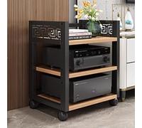 Multifunzionale Audio Rack Rolling Stereo Cabinet per Componenti AV Pavimento Media Tower Mensola angolare Regolabile Perfetto per Lettore CD e Sistema HiFi