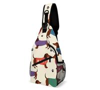Multifunzionale Borsello A Tracolla Cute Clothes Dachshunds Dog Borsa A Tracolla Tattica Causal,Pratica Borsa A Spalla Uomo per Trekking Viaggio Outdoors