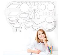 Multifunzionale Geometrico Righello, Modello Di Disegno in Plastica Flessibile, Geometric Drawing Template Misura Strumento Di Misurazione Curva Per Scuola e Ufficio, Trasparente