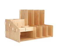 Multifunzionale in legno File nizer - Grande capacità Desktop Storage Rack per ufficio casa e scuola - Elegante porta carta e forniture per una maggiore efficienza dello spazio di lavoro