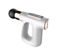 Multifunzionale Pistola for massaggi in plastica con 4 testine massaggianti, potenti massaggiatori portatili con calore for percussioni su corpo, gambe, spalle e schiena. Regolabile(Wit)