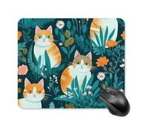 Multifunzionale Tappetino per Il Mouse Cute Cats Flowers Printed 25X30Cm, Tappetini Mouse Pratica Gaming Mousepad per Pc Laptop Ufficio