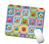Multifunzionale Tappetino per Il Mouse Granny Square Crochet Crocheting Pattern Watercolor 25X30Cm, Tappeto Mouse Pratica Gaming Mousepad per Ufficio Laptop Notebook