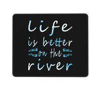 Multifunzionale Tappetino per Il Mouse, Life Is Better On The River, Bordi Cuciti Tampone per Mouse, Mousepads, 25X30cm, PC, Notebook, Computer