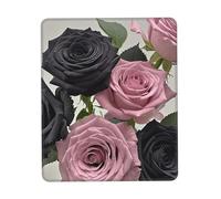 Multifunzionale Tappetino per Il Mouse, Rose Color Blush And Black, Bordi Cuciti Tampone per Mouse, Mousepads, 25X30cm, Laptop, PC, Computer