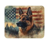Multifunzionale Tappetino per Il Mouse, Shepherd German with American Flag, Personalizzato Tampone per Mouse, Gaming Mousepad, 25X30cm, Computer, PC, Notebook