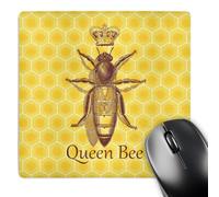 Multifunzionale Tappetino per Il Mouse Stately Qu-En Bee with Royal Crown Over Yellow Beehive 25X30Cm, Tampone per Mouse Lavabile Gaming Mousepad per Ufficio Pc Computer