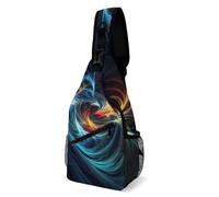 Multifunzionale Zaino A Monospalla Trippy Tie Dye Blue Borse Petto Causal,Moda Zainetto per Viaggio Donna Ciclismo