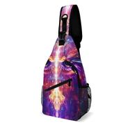 Multifunzionale Zaino Monospalla Cool Space Abstract Owl Trippy Art Borsa A Tracolla Militare Sportivo,Antifurto Zainetto per Moto Viaggio Trekking