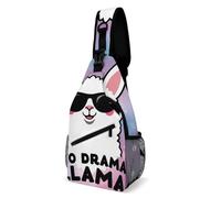 Multifunzionale Zaino Monospalla No Drama Llama Borsa A Tracolla Sul Petto Antifurto,Libero Tattico Borsetta per Palestra Alpinismo Uso Quotidiano