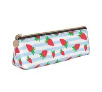 Multifunzione Astuccio per Matite Cute Strawberry And Green Leaves Pattern Cancelleria Portamatite Cartoleria Organizer per Scuola Studenti Adolescente